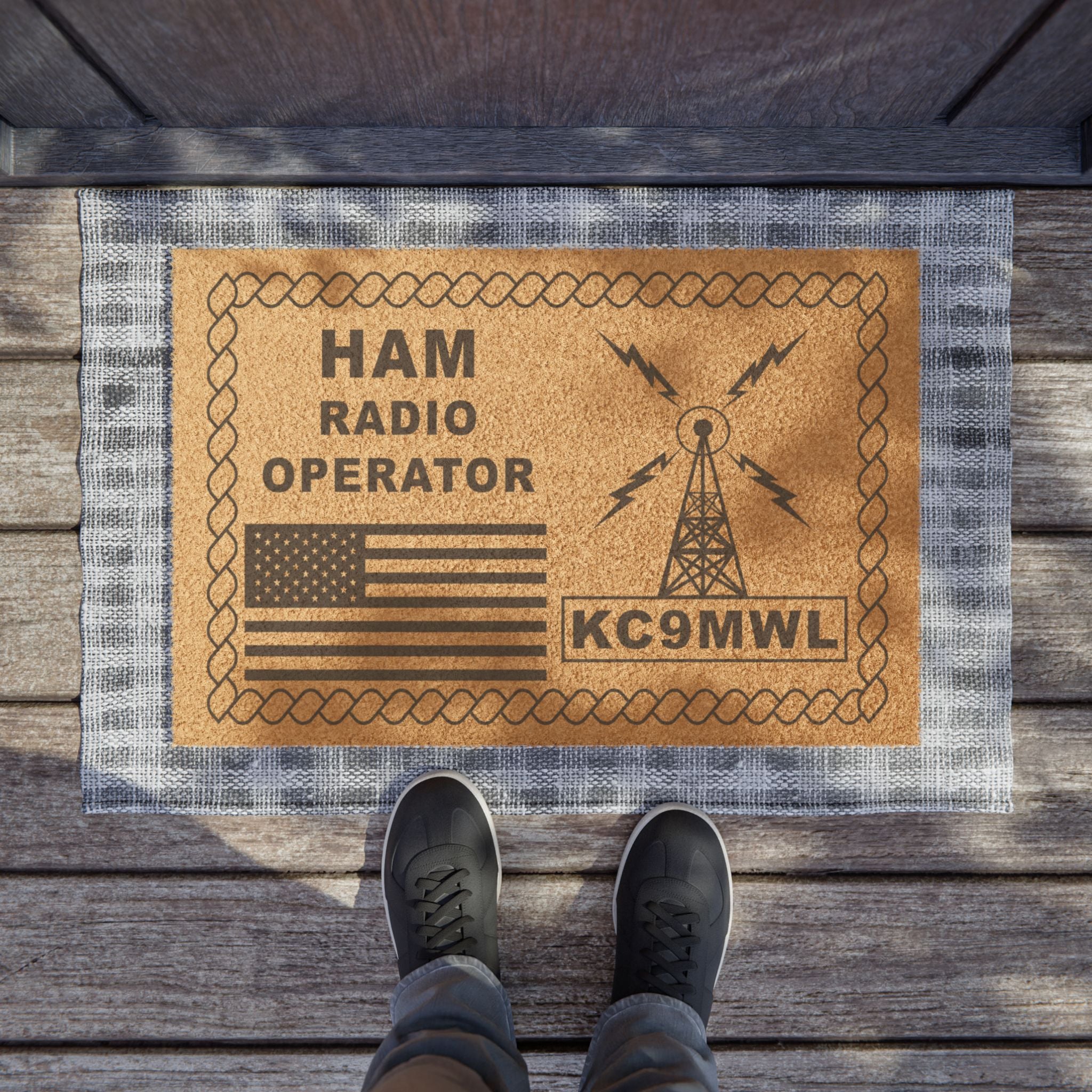 Personalized Call Sign Doormat by Key Junkies