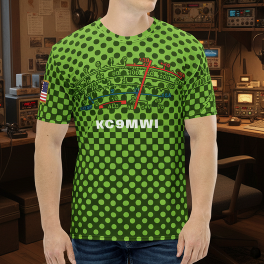 Personalized Key Junkies AOP Tee Green S-meter